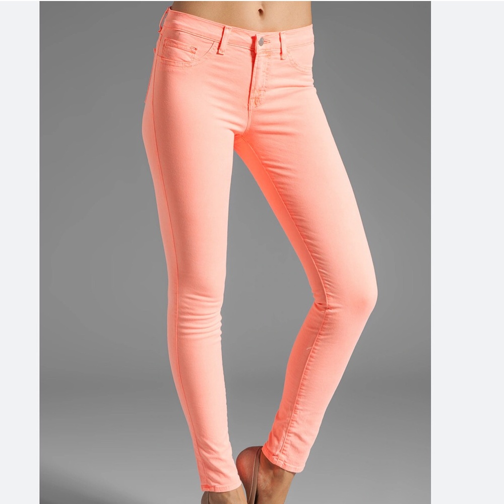 J Brand skinny jeans coral pink size 24 mid-rise